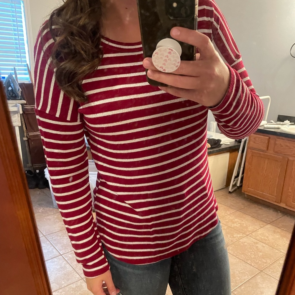Red and white sweater
